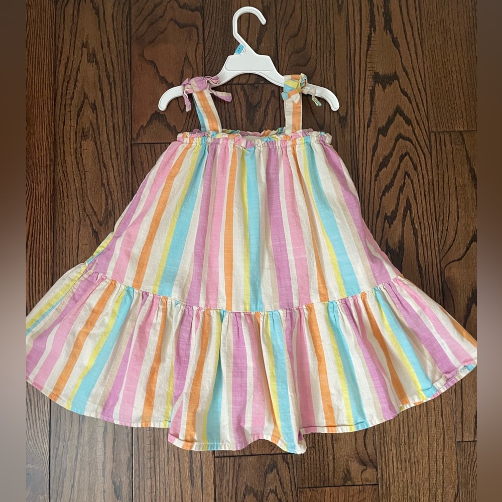 Cat & Jack Rainbow Stripe Sundress - Pink, Yellow, Blue, Orange, White
